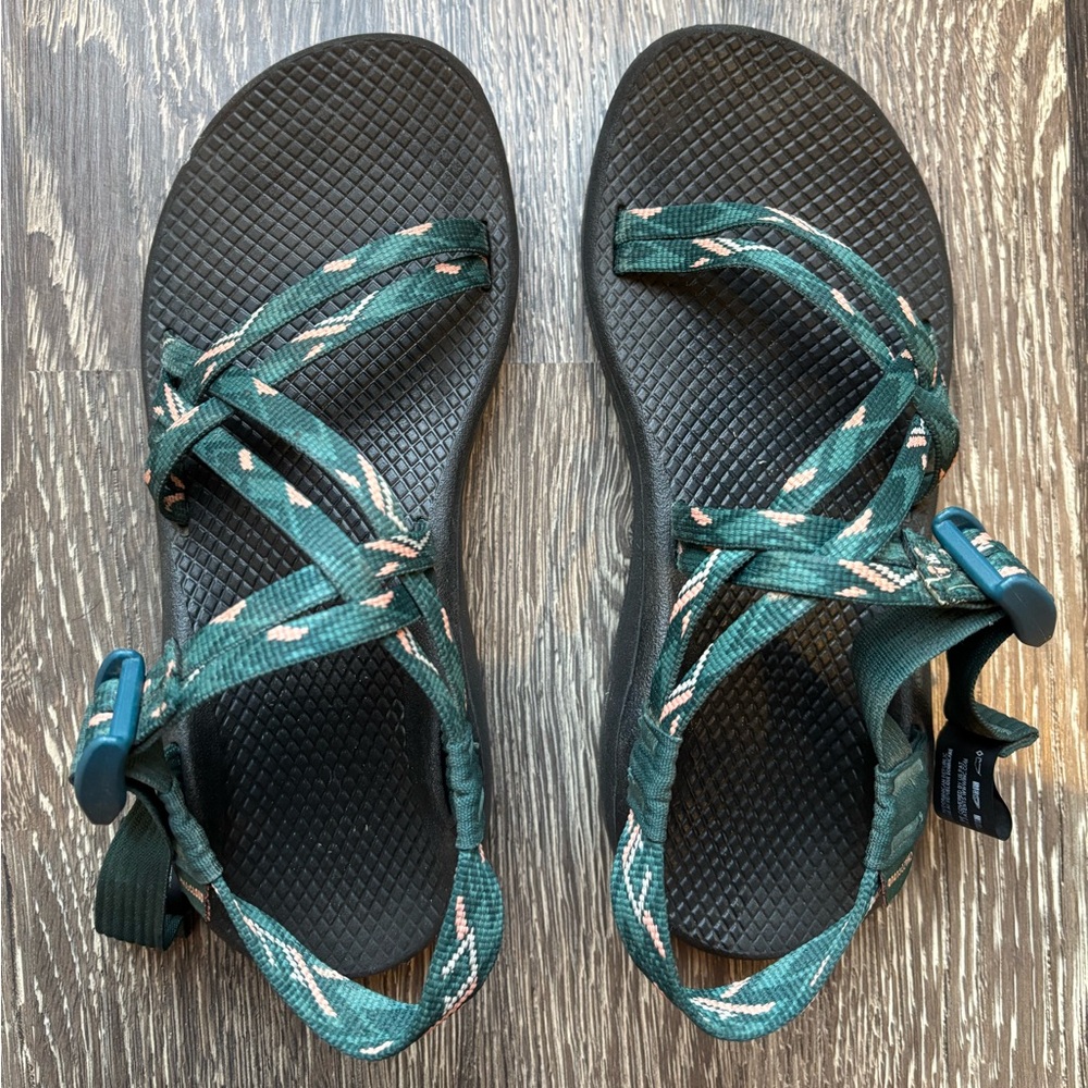 Teal and Black Chacos W7